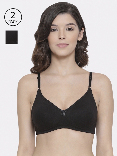 

Lux Lyra Pack Of 2 Black Solid Non-Wired Non Padded Everyday Bras 511_BL_2PC