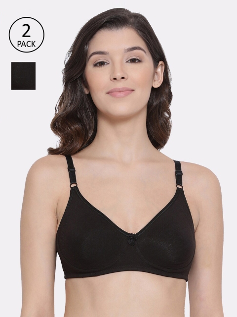

LYRA Black Pack of 2 Solid Non-Wired Non Padded Everyday Bra LYRA_BRA_513_BLACK_2PC