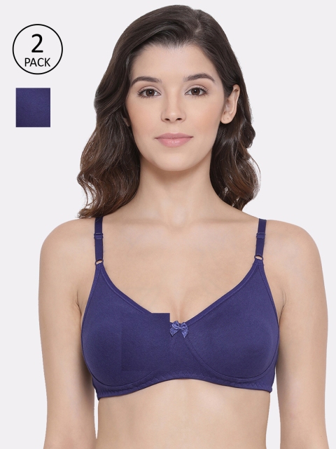 

LYRA Blue Solid Non-Wired Non Padded Everyday Bra LYRA_BRA_511_RBLUE_2PC