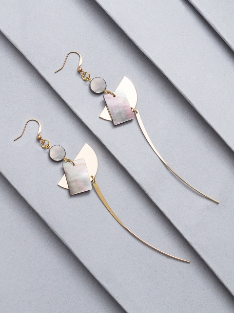 

Golden Peacock Gold & Silver Contemporary Drop Earrings