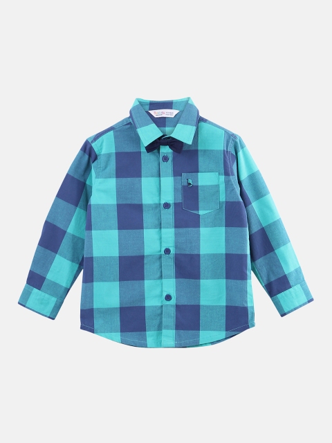 

Beebay Infant Boys Sea Green Regular Fit Checked Casual Shirt with Bow Tie
