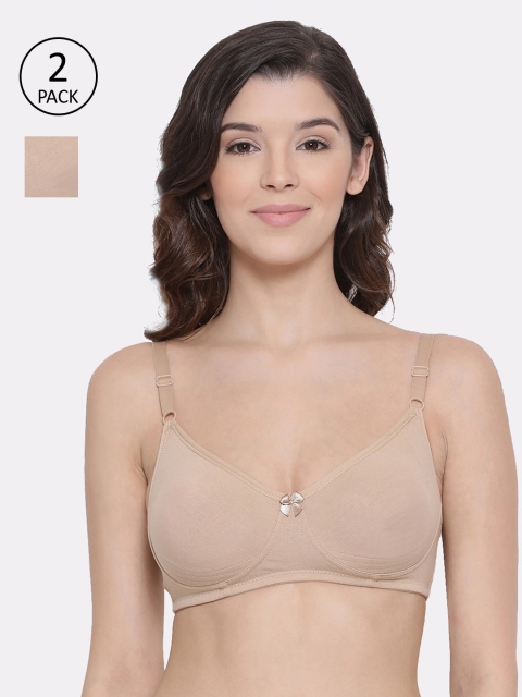 

LYRA Beige Pack of 2 Solid Non-Wired Non Padded Everyday Bra LYRA_BRA_513_SKIN_2PC