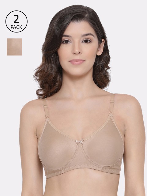 

Lux Lyra Beige Pack of 2 Solid Non-Wired Non Padded Everyday Bra LYRA_BRA_511_SK_2PC