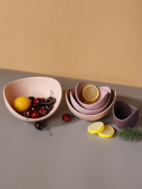 

Chumbak Pink 5-Pieces Solid Stoneware Bowls Set