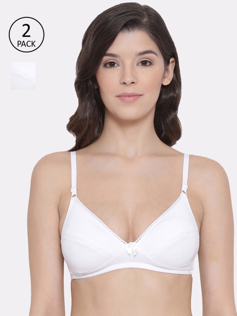 

LYRA White Set of 2 Solid Non-Wired Non Padded Everyday Bra LYRA_BRA_501_WHITE_