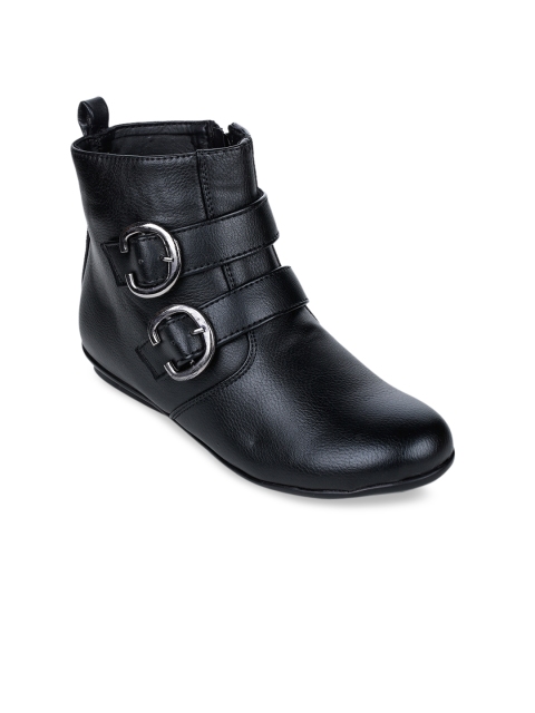 

Bruno Manetti Women Black Solid High-Top Flat Boots