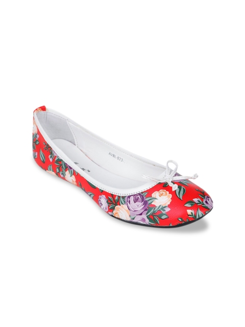 

Bruno Manetti Women Red Printed Ballerinas