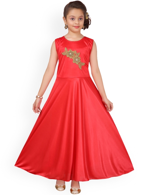 

Aarika Girls Orange Embellished Maxi Dress