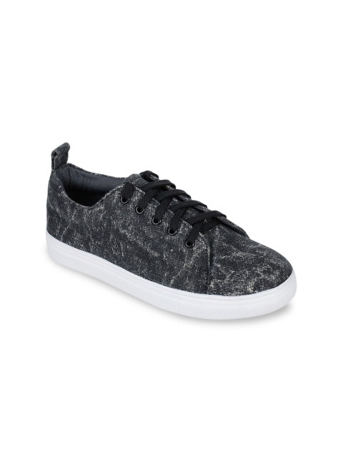 

Bruno Manetti Women Black Washed Sneakers