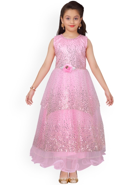 

Aarika Girls Pink Embellished Maxi Dress