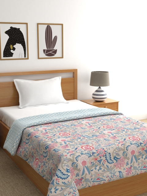 

Portico New York Pink & Blue Ethnic Motifs AC Room 110 GSM Single Bed Dohar