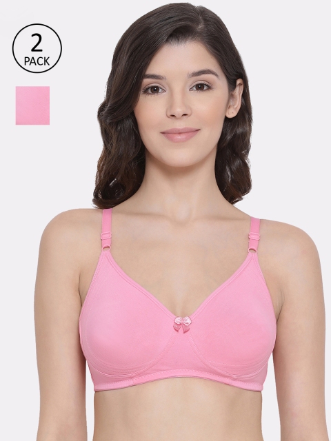 

LYRA Pink Set of 2 Solid Non-Wired Non Padded Everyday Bra LYRA_BRA_513_BPNK