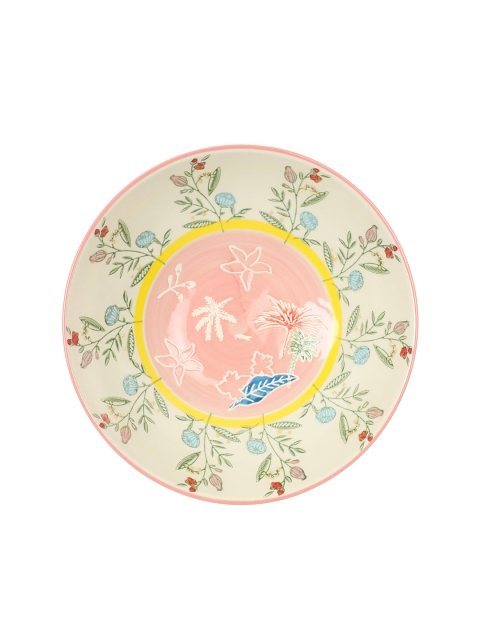

Chumbak Off White Floral Print Serving Bowl