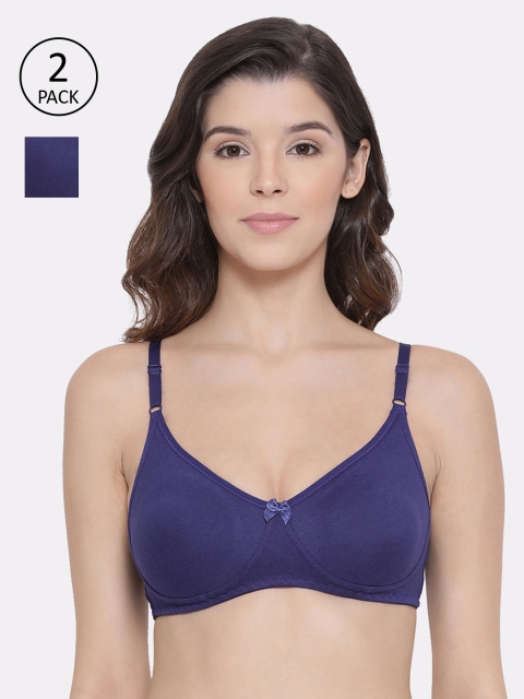 

Lux Lyra Blue Set of 2 Solid Non-Wired Non Padded Everyday Bra LYRA_BRA_511_RBLUE