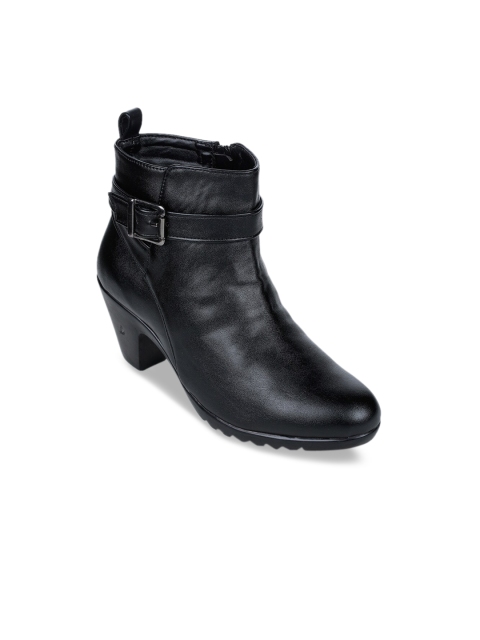 

Bruno Manetti Women Black Solid Heeled Boots