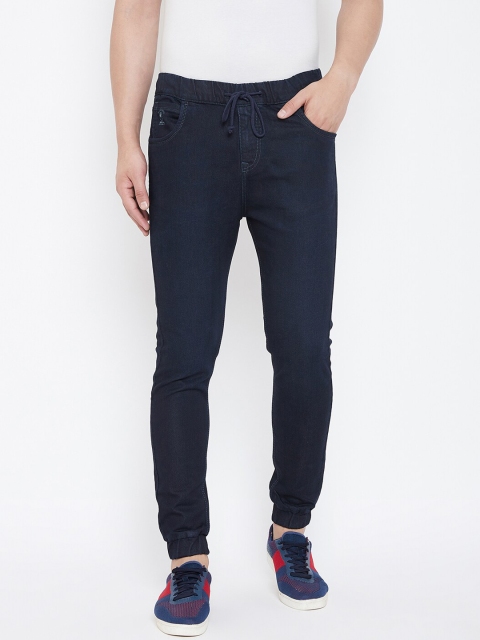 

American Archer Men Navy Blue Jogger Low-Rise Clean Look Stretchable Jeans