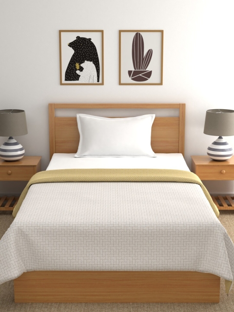 

Portico New York White Geometric AC Room 110 GSM Single Bed Dohar