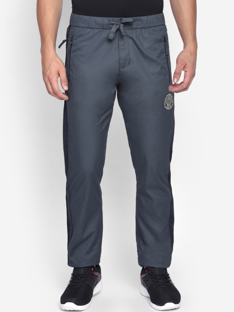 

beevee Men Grey Solid Straight-Fit Track Pants