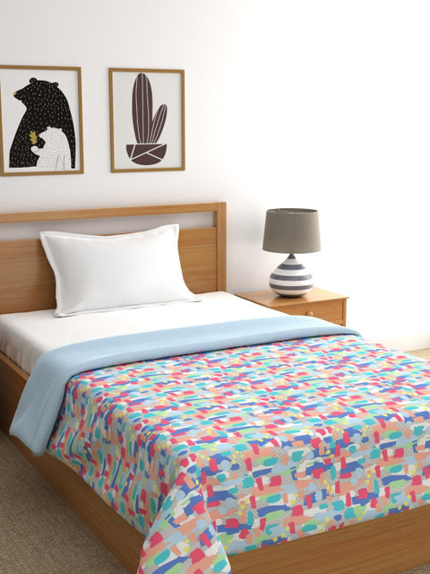 

Portico New York Multicoloured Abstract AC Room 110 GSM Single Bed Dohar, Multi
