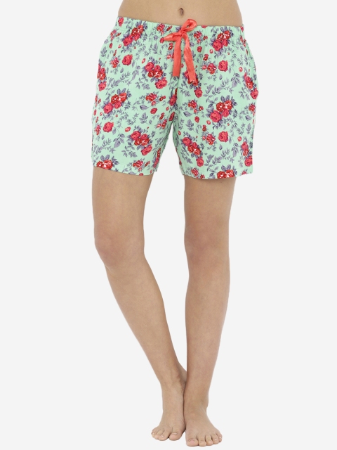 

Heart 2 Heart Women Green Printed Lounge Shorts