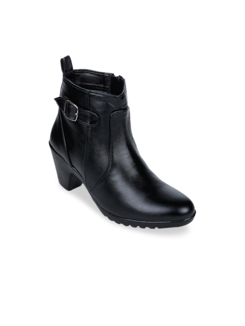

Bruno Manetti Women Black Solid Heeled Boots