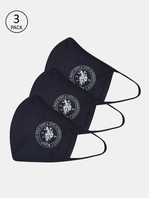 

U.S. Polo Assn. Adults Pack of 3 Navy Blue Reusable 3-Layer Outdoor Masks