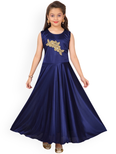 

Aarika Girls Navy Blue Embellished Maxi Dress