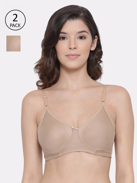 

LYRA Pack Of 2 Beige Solid Non-Wired Non Padded Everyday Bra