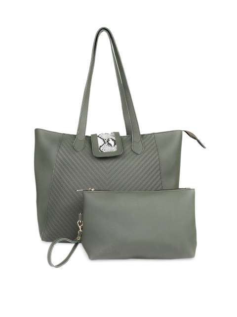 

LEGAL BRIBE Olive Green Cut Work Tote Bag
