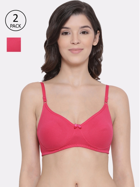 

LYRA Pack Of 2 Pink Solid Non-Wired Non Padded Everyday Bras LYRA_BRA_511_FUS