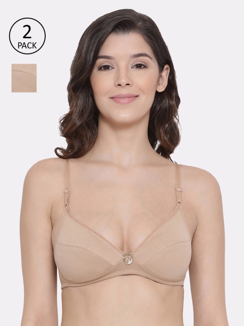 

Lux Lyra Pack Of 2 Beige Solid Non-Wired Non Padded Everyday Bra