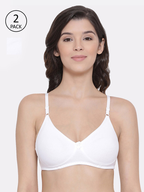 

LYRA Pack Of 2 White Solid Non-Wired Non Padded Everyday Bra