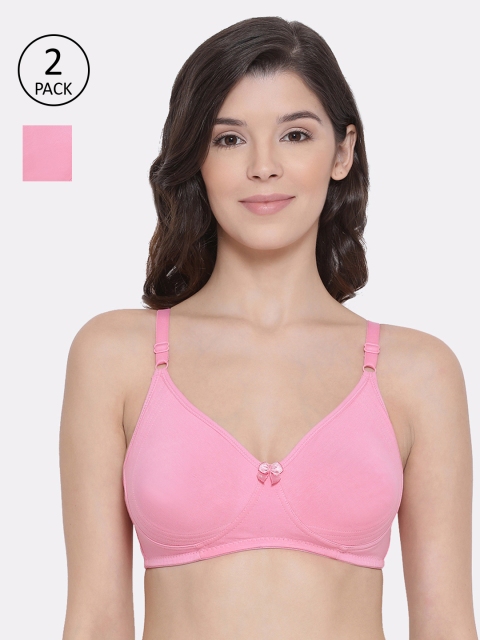 

LYRA Pink Set of 2 Solid Non-Wired Non Padded Everyday Bra LYRA_BRA_513_BPNK
