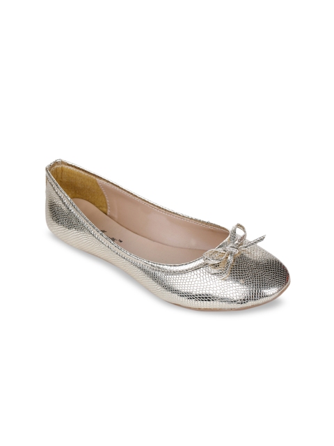 Bruno Manetti Women Gold-Coloured Textured Ballerinas