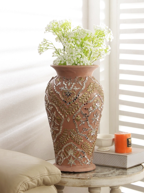 

Living Essence Brown & Gold-Toned Azzure Polyresin Vase