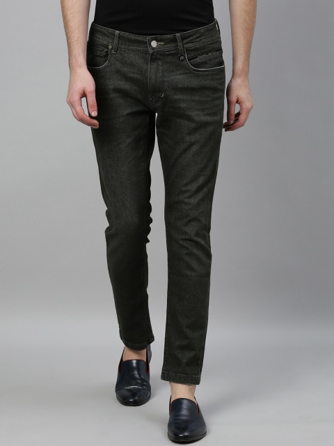 

RARE RABBIT Men Olive Green Slim Fit Mid-Rise Clean Look Jeans