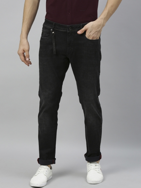 

RARE RABBIT Men Black Slim Fit Mid-Rise Clean Look Jeans