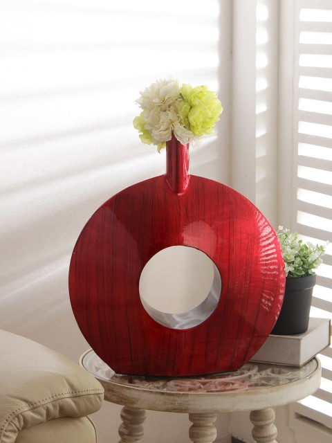 

HomeTown Red & Black Eden Bamboo Vase