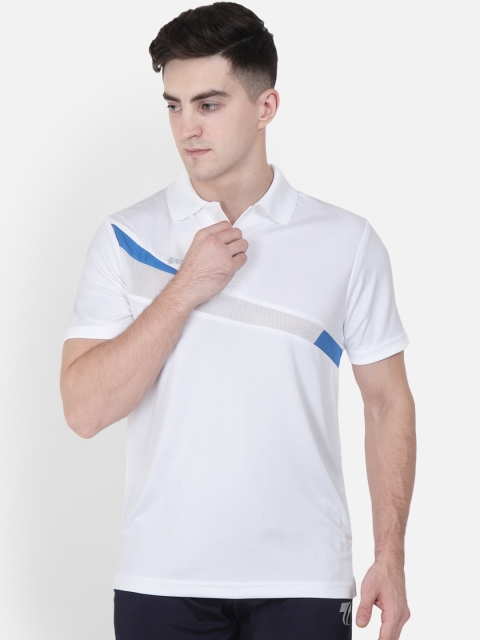 

VEGA Men White Solid Polo Collar T-shirt