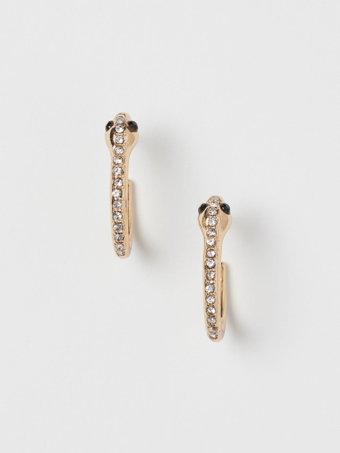

H&M Gold Rhinestone-Decorated Half-Hoop Earrings