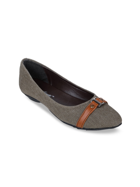 

Bruno Manetti Women Olive Green Solid Ballerinas