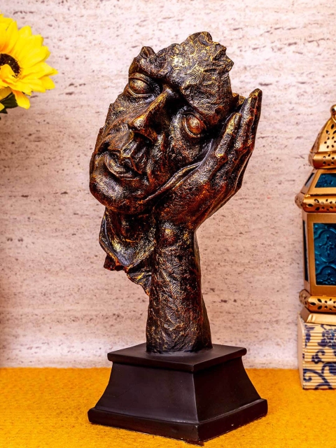 

TIED RIBBONS Black & Gold-Toned Face Statue
