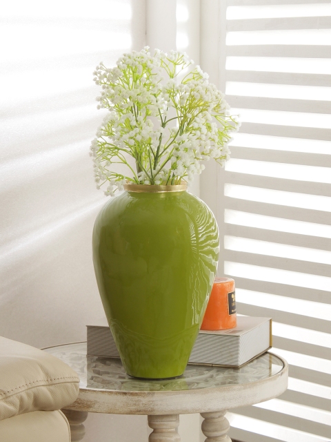 

Living Essence Green & Gold-Toned Solid Groot Champaigne Bamboo Vase