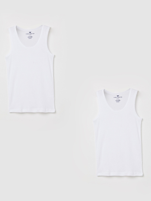 

Fame Forever by Lifestyle Boys Pack Of 2 White Solid Innerwear Vests 8907362449756
