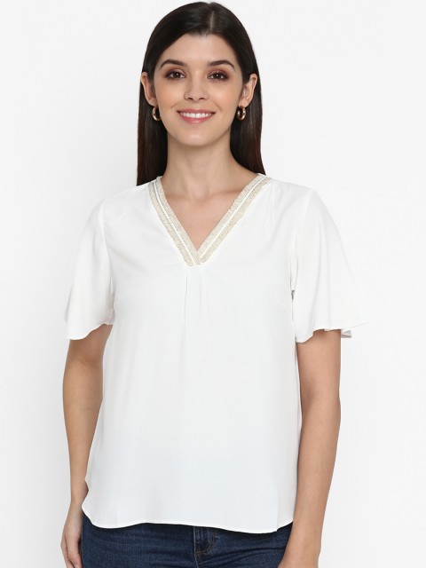 

Mode by Red Tape Women White Solid Top