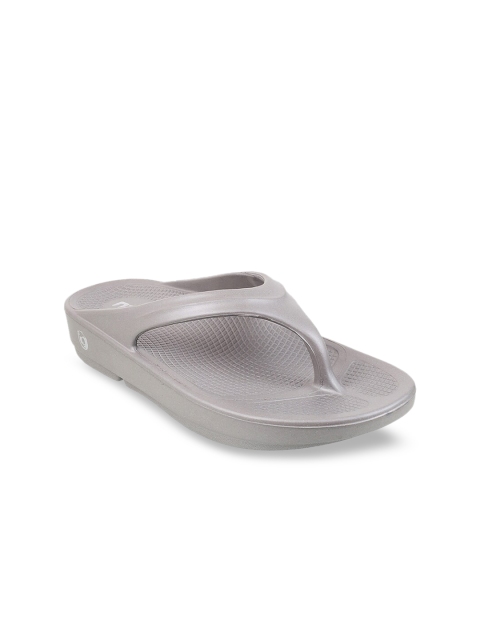 

WALKWAY Women Grey Solid Thong Flip-Flops
