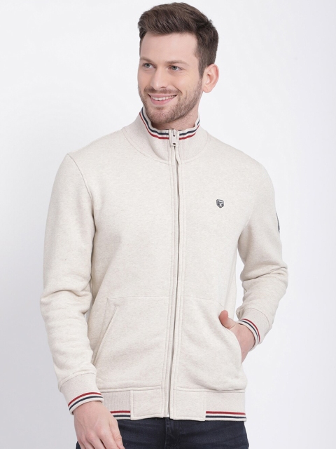 

t-base Men Beige Solid Sweatshirt