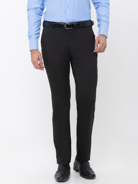 

Globus Men Black Regular Fit Solid Regular Trousers