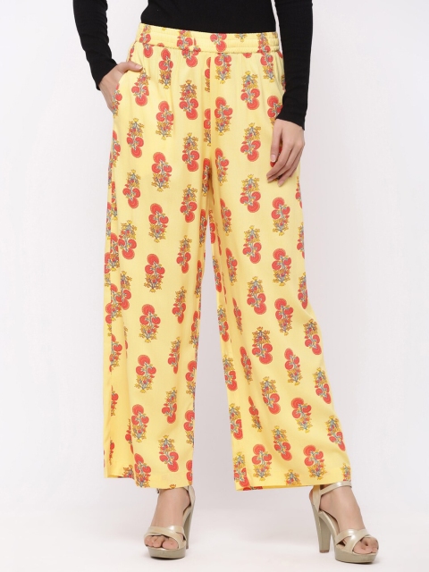 

Juniper Women Yellow & Red Printed Wide Leg Palazzos