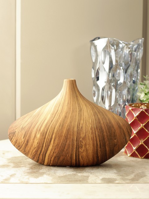 

Living Essence Brown Textured Luna Ceramic Modern Vase